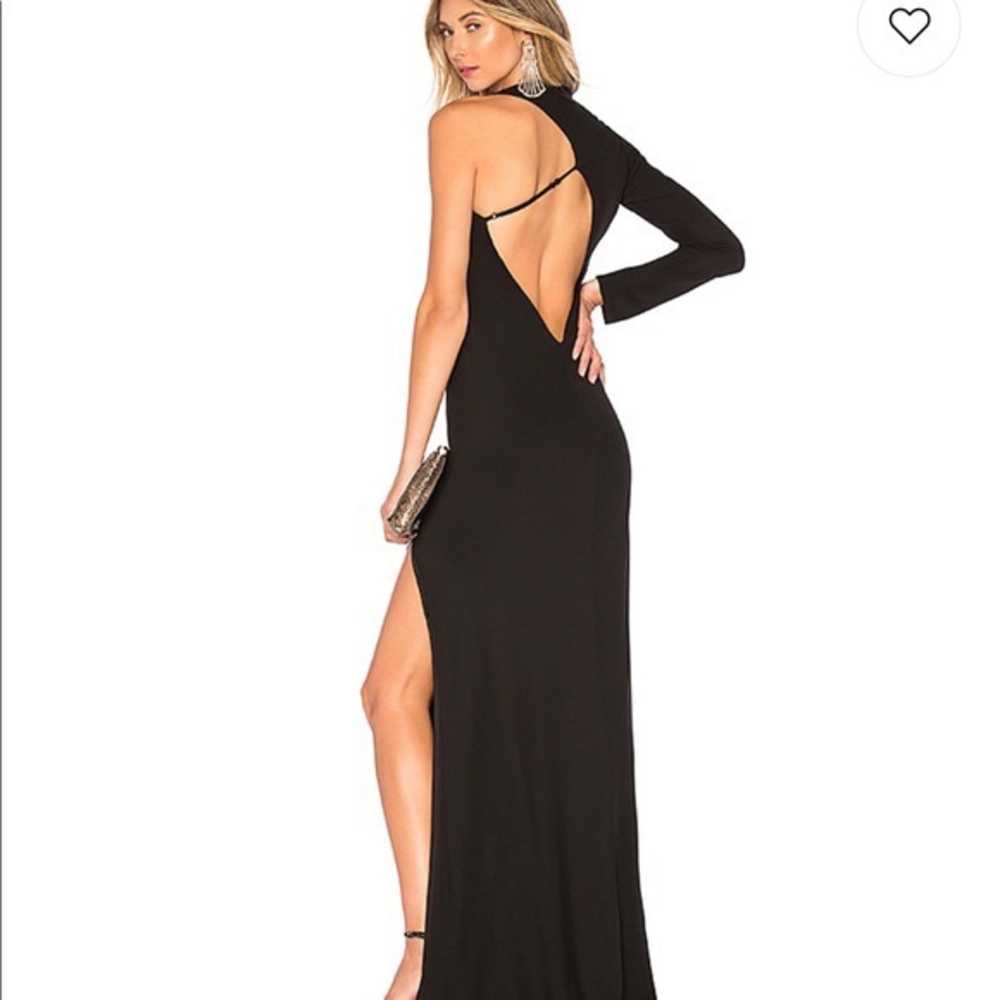 MICHELLE MASON Asymmetric Cutout Gown Dress